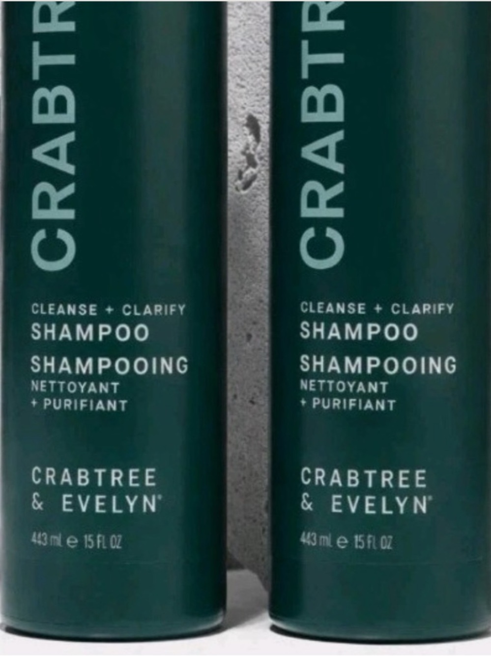 CRABTREE & EVELYN CLEANSE + CLARIFY SHAMPOO 15 oz | Set of 4 | Pump Bottles - Picture 3 of 7